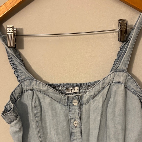 Elegant Light Blue Denim Midi Dress - Picture 6 of 8